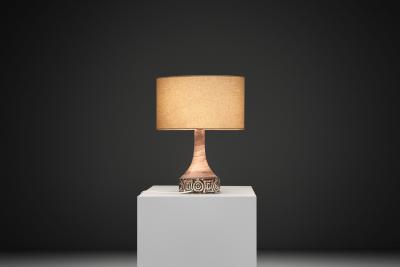 Birte Vedel Howard Glazed Stoneware Table Lamp by Birte Vedel Howard Denmark ca 1960s