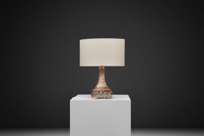 Birte Vedel Howard Glazed Stoneware Table Lamp by Birte Vedel Howard Denmark ca 1960s