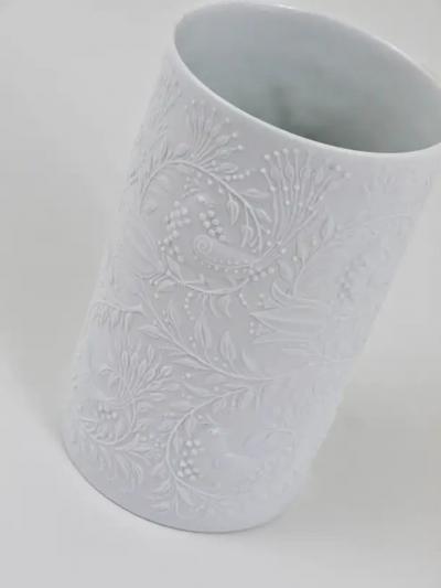 Bjorn Wiinblad Bj rn Wiinblad Bjorn Wiinblad White Relief Op Art Porcelain Vase Rosenthal Studio Linie 1960s