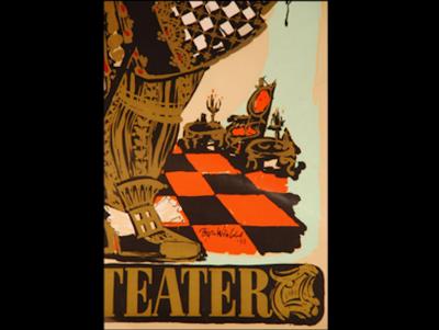 Bjorn Wiinblad Bj rn Wiinblad Den Fine Mand Original Silkscreen Poster by Bj rn Wiinblad 1957