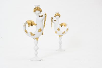 Bjorn Wiinblad Bj rn Wiinblad Rare pair Bjorn Wiinblad ceramic Mermaid Candlesticks
