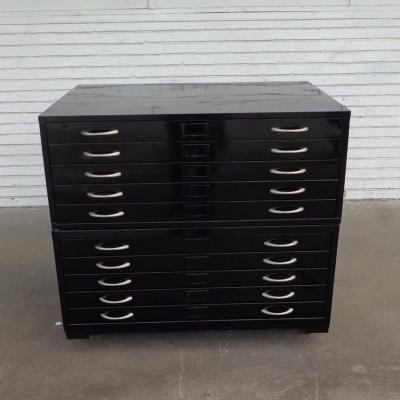 Black Architectural Drafting Flat File Cabinet
