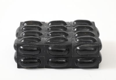 Black Buffalo Horn Oval Patterned Box