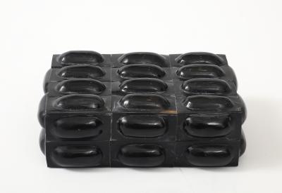 Black Buffalo Horn Oval Patterned Box