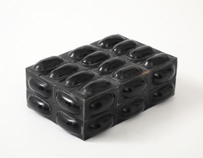 Black Buffalo Horn Oval Patterned Box