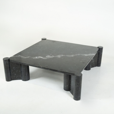 Black Carrara Marble Jumbo Coffee Table by Gae Aulenti for Knoll Inc 1960s