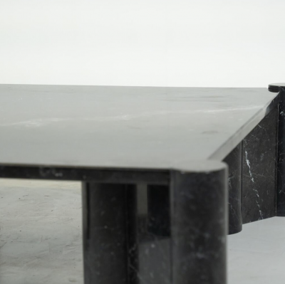 Black Carrara Marble Jumbo Coffee Table by Gae Aulenti for Knoll Inc 1960s