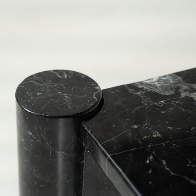 Black Carrara Marble Jumbo Coffee Table by Gae Aulenti for Knoll Inc 1960s