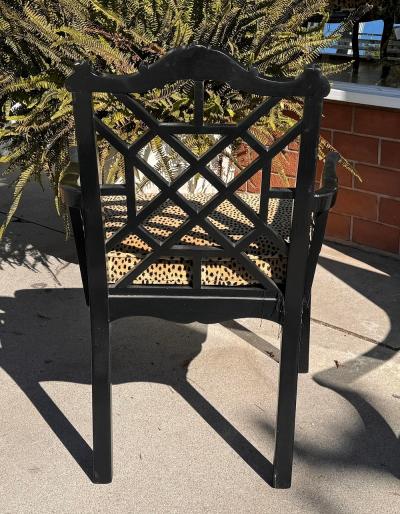 Black Chinoiserie Arm Chair Clarence House Cheetah Velvet