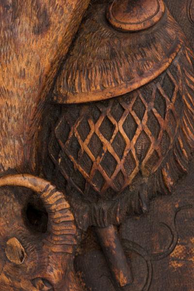 Black Forest Style Carved Wooden Game Motif Wall Plaque
