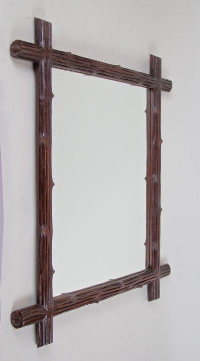 Black Forest Wall Mirror Hand Carved Austria circa 1900