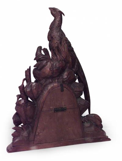 Black Forest Walnut Bird Mantel Clock