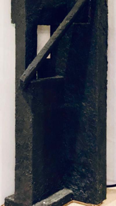 Black Geometric Sculpture by Ursula Meyers Conceptual Artist