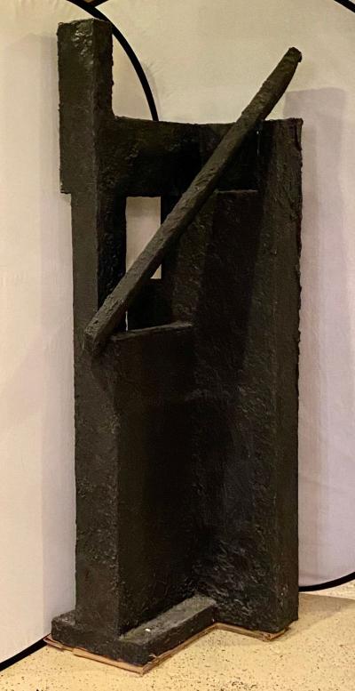 Black Geometric Sculpture by Ursula Meyers Conceptual Artist
