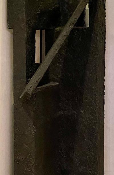 Black Geometric Sculpture by Ursula Meyers Conceptual Artist