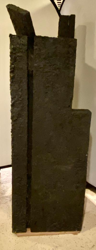 Black Geometric Sculpture by Ursula Meyers Conceptual Artist