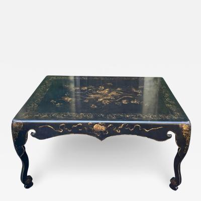 Black Gold Chinoiserie Cocktail Coffee Table