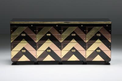 Black Gold Hollywood Regency Sideboard 2000s