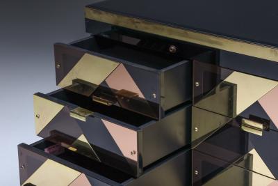 Black Gold Hollywood Regency Sideboard 2000s