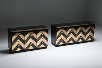 Black Gold Hollywood Regency Sideboard 2000s