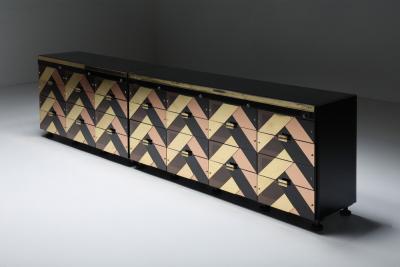 Black Gold Hollywood Regency Sideboard 2000s