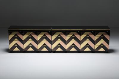 Black Gold Hollywood Regency Sideboard 2000s