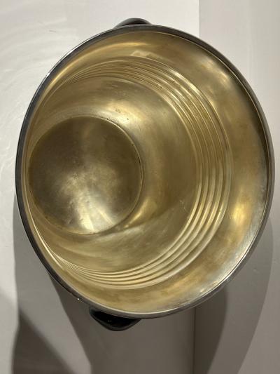 Black Handled Silverplated Art Deco Champagne Cooler by WMF