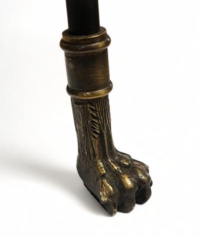 Black Iron Barstool with Cast Bronze Paw Feet