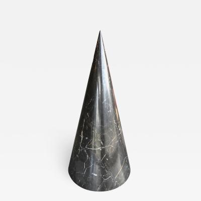 Black Italian Marble Sculptural Cone