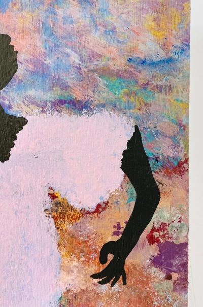 Black Joe Jackson Black Joe Jackson Bala Dansr Outsider Folk Art Painting on Plywood Signed