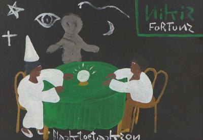 Black Joe Jackson Folk Art Acrylic Painting Nikis Fortuns by Black Joe Jackson