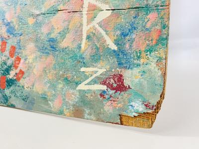 Black Joe Jackson Folk Art Painting by Black Joe Jackson Titled We Be Pickn Sum Flars US 1960s