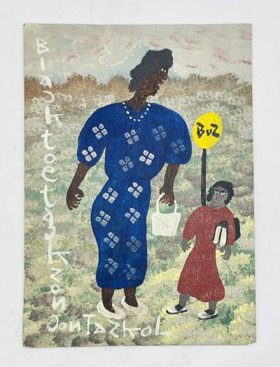 Black Joe Jackson Vintage Painting by Black Joe Jackson US 1922 1997 Titled Gon Ta Skol 