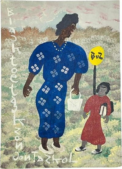 Black Joe Jackson Vintage Painting by Black Joe Jackson US 1922 1997 Titled Gon Ta Skol 