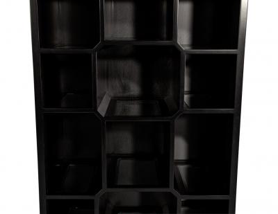 Black Lacquer Bookcase Display Cabinet