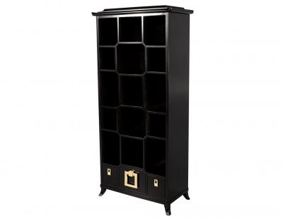 Black Lacquer Bookcase Display Cabinet
