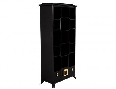 Black Lacquer Bookcase Display Cabinet