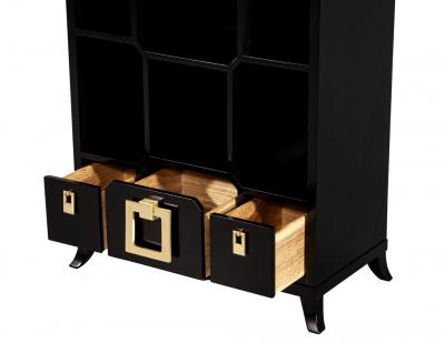 Black Lacquer Bookcase Display Cabinet