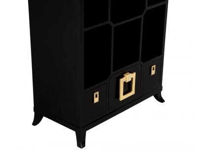 Black Lacquer Bookcase Display Cabinet