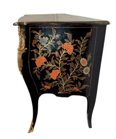 Black Lacquer Commode 20th Century 