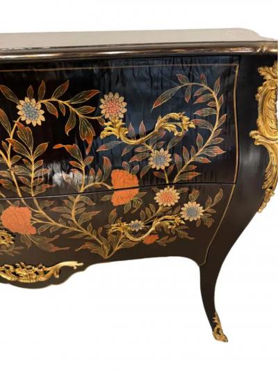 Black Lacquer Commode 20th Century 
