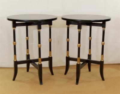 Black Lacquer Regency Style Folding Occasional Tables from the Fontainebleau