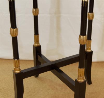 Black Lacquer Regency Style Folding Occasional Tables from the Fontainebleau