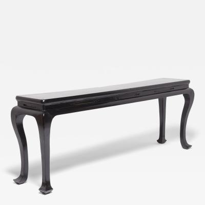 Black Lacquer Splayed Foot Scholars Table