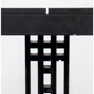Black Lacquered Frame Upholstered Dining Chair Set 10