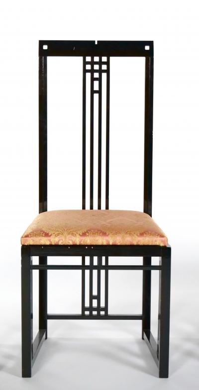 Black Lacquered Frame Upholstered Dining Chair Set 10