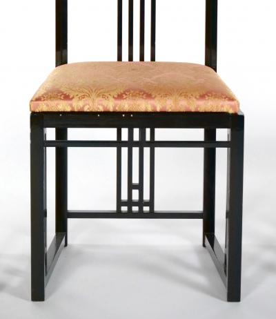 Black Lacquered Frame Upholstered Dining Chair Set 10