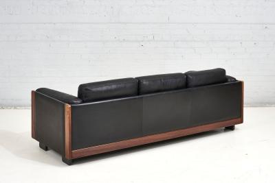 Black Leather 920 Sofa Afra Tobia Scarpa for Cassina 1960