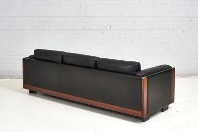 Black Leather 920 Sofa Afra Tobia Scarpa for Cassina 1960