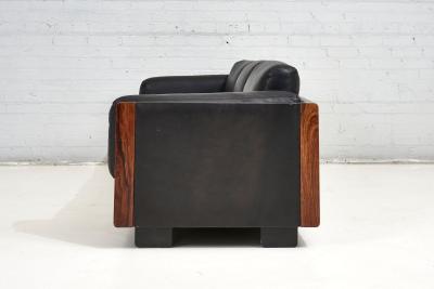 Black Leather 920 Sofa Afra Tobia Scarpa for Cassina 1960